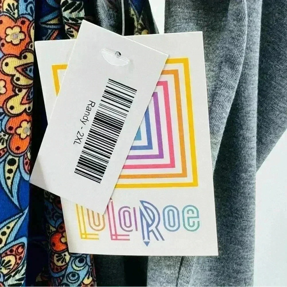 BNWT LuLaRoe Randy Blue and Orange Paisley Tee Shirt, 2XL - Picture 8 of 9